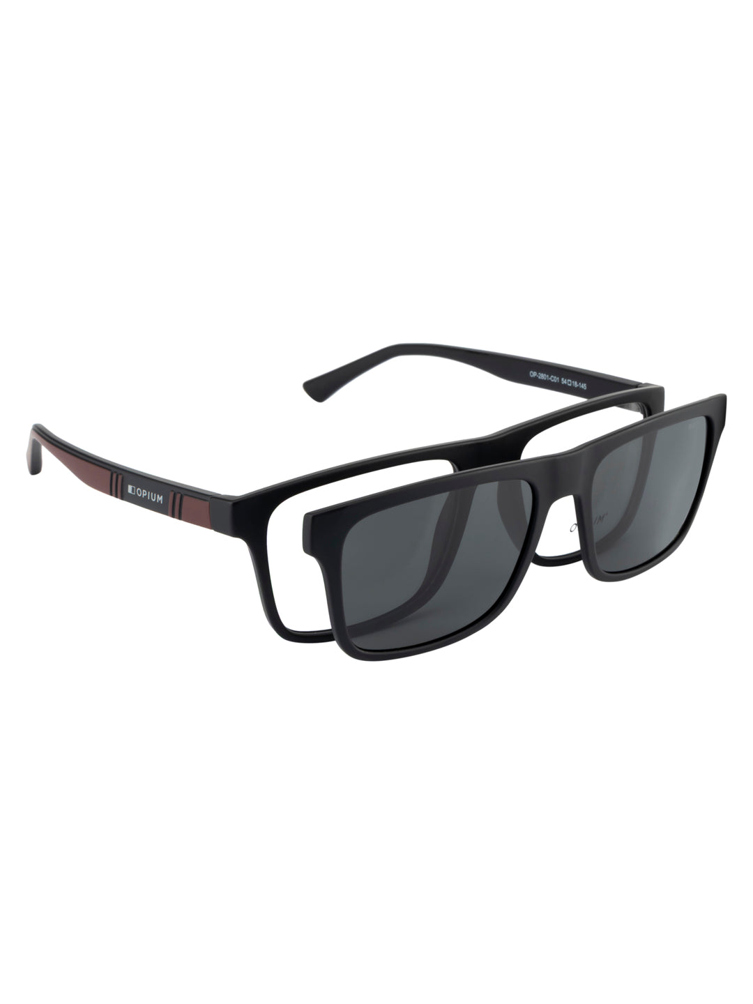 OPIUM Echo Men Polarized & Uv Protection 2 In1 Clip-On Magnetic Sunglasses