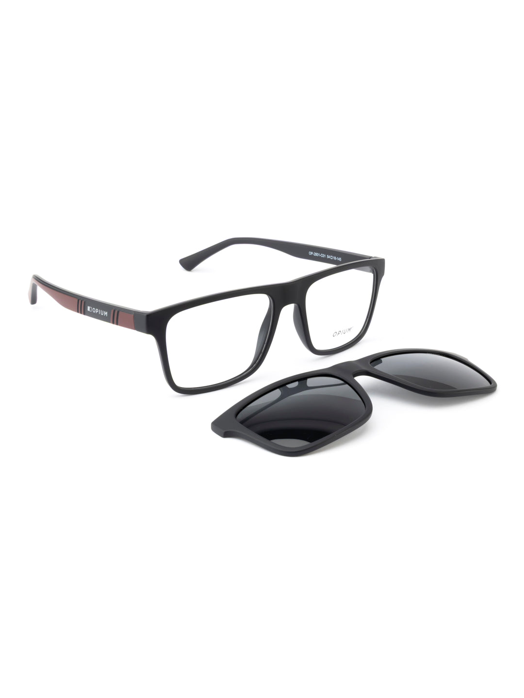 OPIUM Echo Men Polarized & Uv Protection 2 In1 Clip-On Magnetic Sunglasses