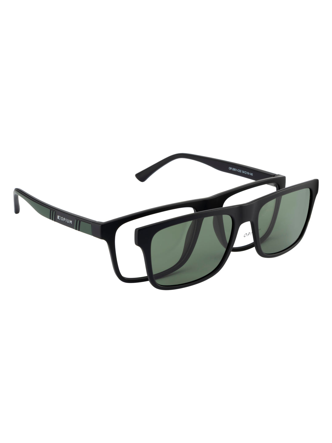 OPIUM Echo Men Polarized & Uv Protection 2 In1 Clip-On Magnetic Sunglasses