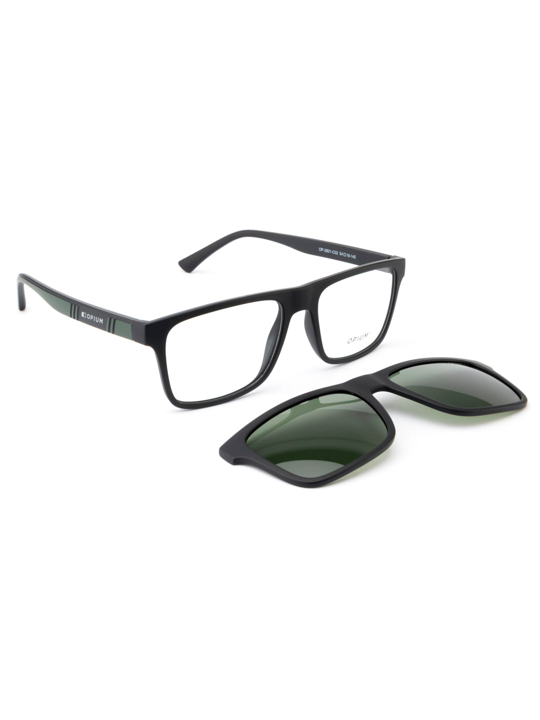 OPIUM Echo Men Polarized & Uv Protection 2 In1 Clip-On Magnetic Sunglasses