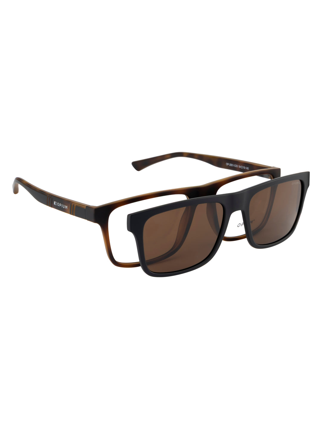 OPIUM Echo Men Polarized & Uv Protection 2 In1 Clip-On Magnetic Sunglasses