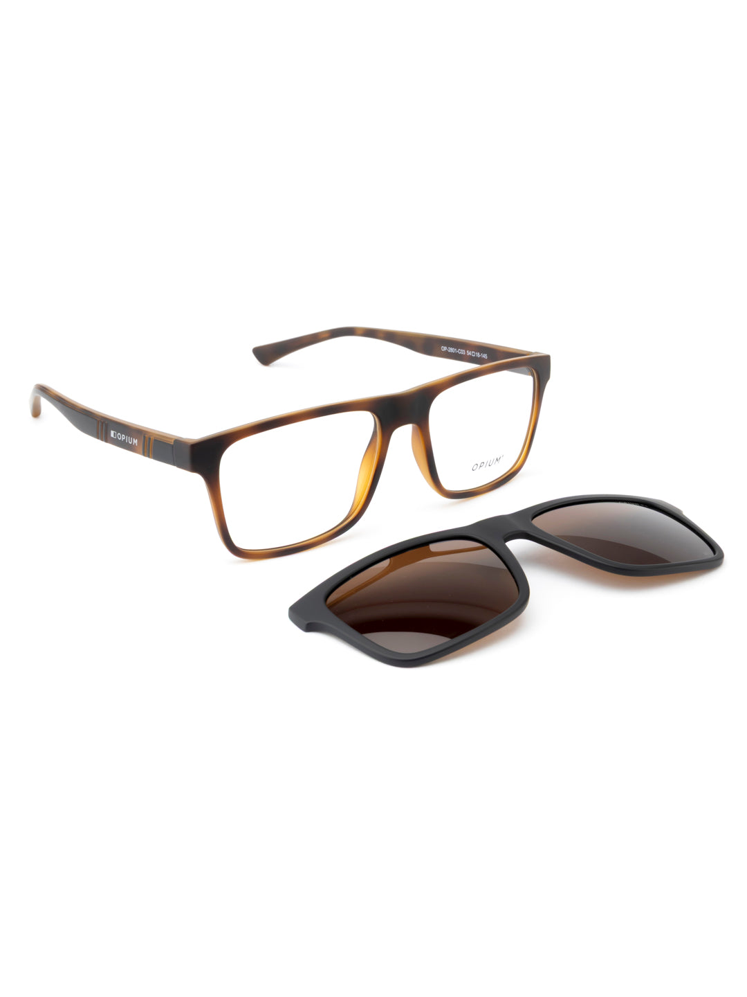 OPIUM Echo Men Polarized & Uv Protection 2 In1 Clip-On Magnetic Sunglasses